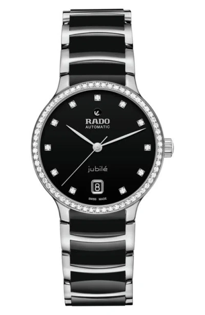 Rado Centrix Superjubilé Diamond Bracelet Watch, 35mm In Black