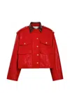 Rado Contrasting-collar Flap-pocket Jacket In Red