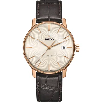 Rado Coupole Classic Automatic Leather Strap Watch, 38mm In Grey/brown/gunmetal