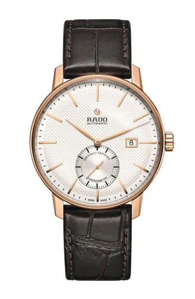 Rado Coupole Classic Automatic Leather Strap Watch, 41mm In Gold