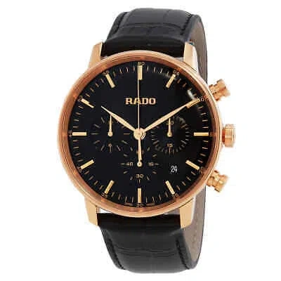 Pre-owned Rado Coupole Classic Chronograph Quartz Black Dial Men's Watch R22911165