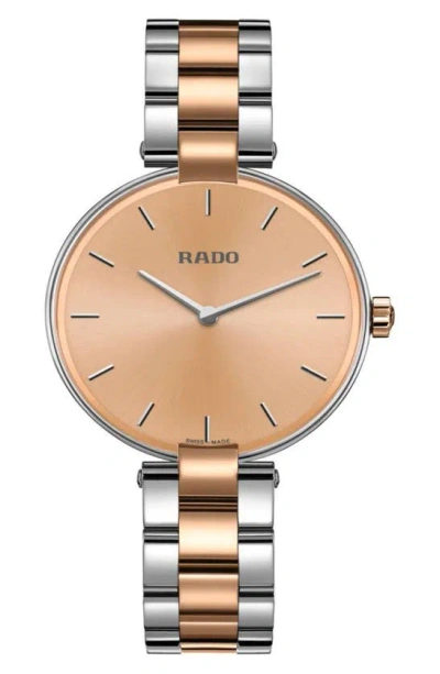 Rado Coupole Two Tone Quartz Bracelet Watch, 33mm In Rose Gold