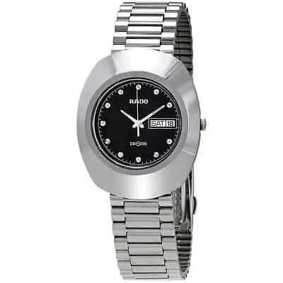 Pre-owned Rado Diastar Black Dial Stainless Steel Men's Watch R12391153