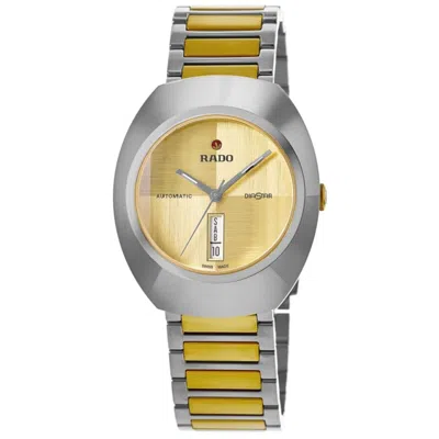 Rado Diastar Original Automatic Yellow Dial Two-tone Stainless Steel Men's Watch R12160253 In Silver