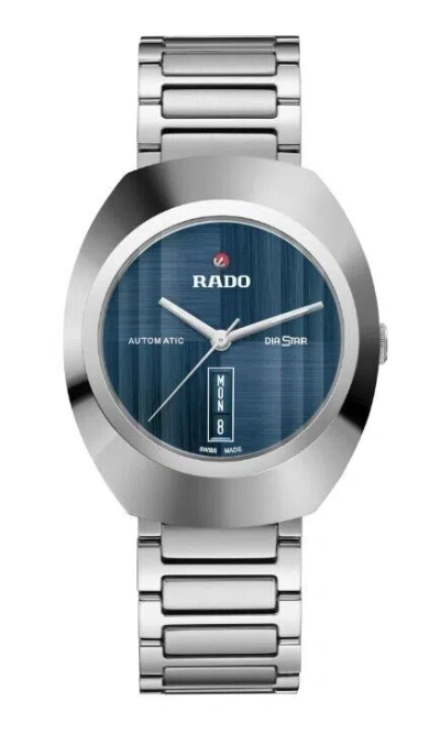 Pre-owned Rado Diastar Original Ceramos/stainless Steel Blue Dial Unisex Watch R12160213