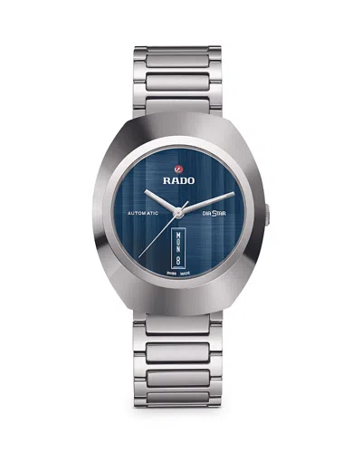 Rado Unisex Swiss Automatic Diastar Original Stainless Steel Bracelet Watch 38mm In Blue