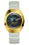 Rado Unisex Swiss Automatic Diastar Original X Tej Chauhan Special Edition White Rubber Strap Watch 38mm