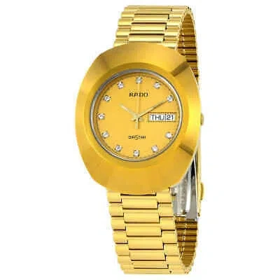 Pre-owned Rado Diastar Quartz Diamond Gold Dial Men's Watch R12393633