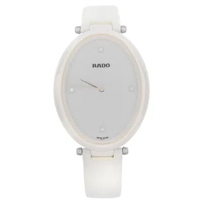 Pre-owned Rado Esenza Ceramic Leather White Diamond Dial Ladies Quartz Watch R53092715