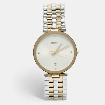 Pre-owned Rado Florence 115.3889.2 Champagne Dial Two Tone Stainless Steel Women's Wristwatch 38 Mm In Sand