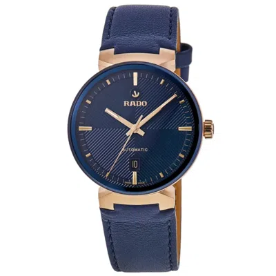 Rado Florence Automatic Blue Dial Leather Strap Unisex Watch R48905205 In Brown