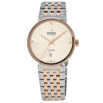 Rado Florence Automatic Champagne Diamond Dial Two-tone Steel Men's Watch R48903703 In Multi