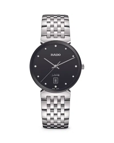 Rado Women's Swiss Florence Classic Diamond (1/20 Ct. T.w.) Stainless Steel Bracelet Watch 38mm In Silver