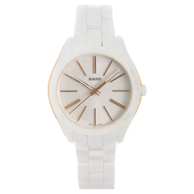 Pre-owned Rado Hyperchrome Ceramic Steel White Dial Quartz Ladies Watch R32323012