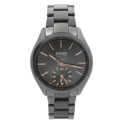 Pre-owned Rado Hyperchrome Ceramic Touch Dual Timer Grey Dial Quartz Mens Watch R32102172 In Gray