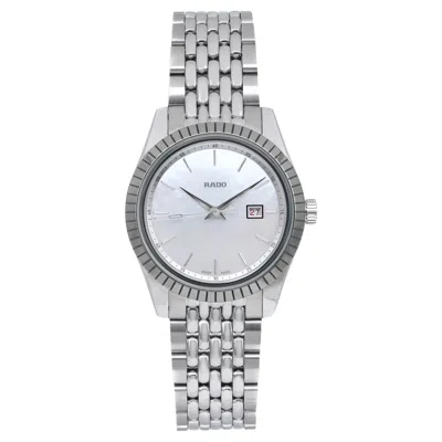 Pre-owned Rado Hyperchrome Classic 35mm Steel Mop Dial Quartz Ladies Watch R33104918 In Multi