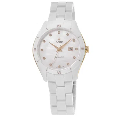 Rado Hyperchrome Diamonds Automatic Mother Of Pearl Dial Ceramic Women's Watch R32033902 In Gray