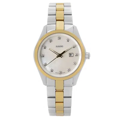 Pre-owned Rado Hyperchrome Steel Ceramic Mop Diamond Dial Quartz Ladies Watch R32975902 In Multi