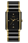 Rado Integral Diamond Ceramic Bracelet Watch, 31mm X 41.1mm In Black/gold