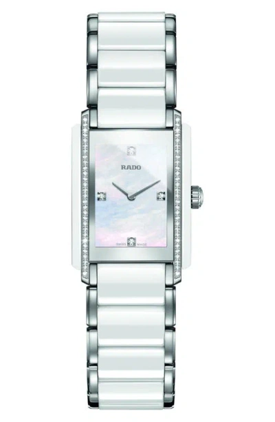 Rado Integral Mother Of Pearl & Diamond Bracelet Watch, 22.7mm