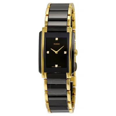 Rado Integral S Quartz Jubile Diamond Ladies Watch R20845712 In Black / Gold Tone