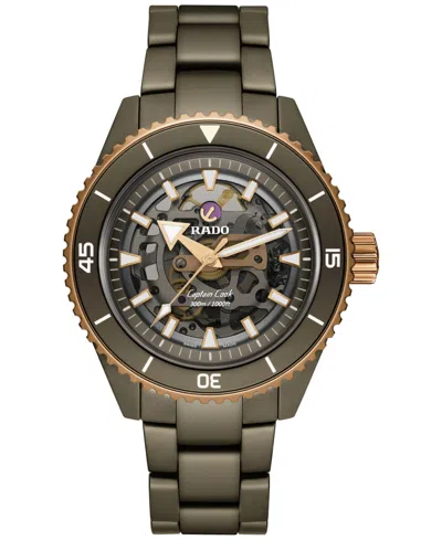 Rado Men's Swiss Automatic Captain Cook Green High-tech Ceramic Bracelet Watch 43mm