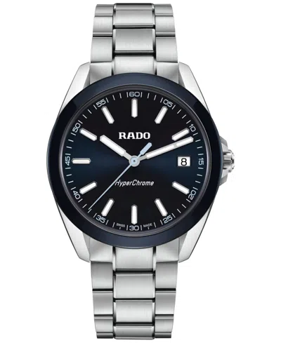 RADO MEN'S SWISS HYPERCHROME STAINLESS STEEL BRACELET WATCH 42MM