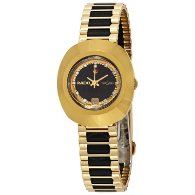 Rado Original Automatic Black Simili Stone Dial Ladies Watch R12416514 In Gold