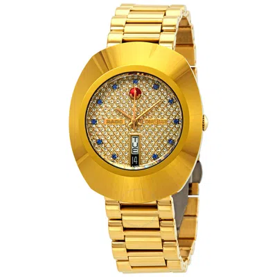 Rado Original Automatic Gold Dial Men's Watch R12413314 In Blue / Gold / Gold Tone / Yellow