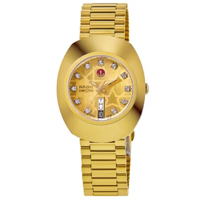 Rado Original Automatic Yellow Gold Tone Diamond Dial Pvd Stainless Steel Men's Watch R12413503