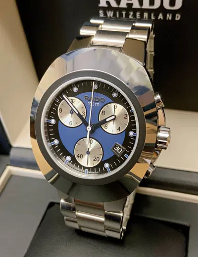 Pre-owned Rado Original Blue Analog Chronograph Watch For Men R12638173