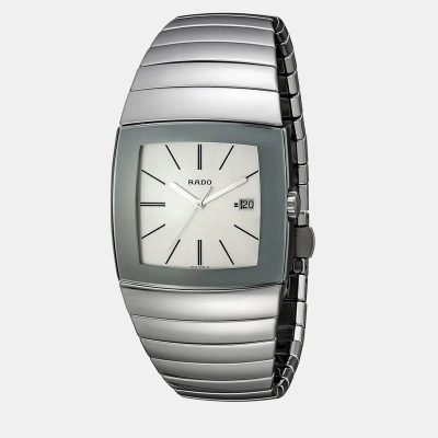 Pre-owned Rado Silver Ceramic Watch 34 Mm