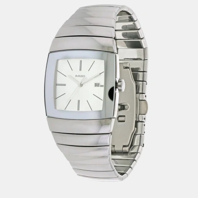 Pre-owned Rado Silver Ceramic Watch 40 Mm In White