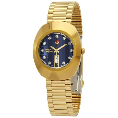 Rado The Original Automatic Blue Dial Men's Watch R12413523 In Blue / Gold / Gold Tone / Yellow