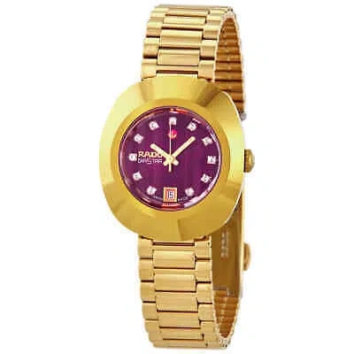 Pre-owned Rado The Original Automatic Diamond Purple Dial Ladies Watch R12416573