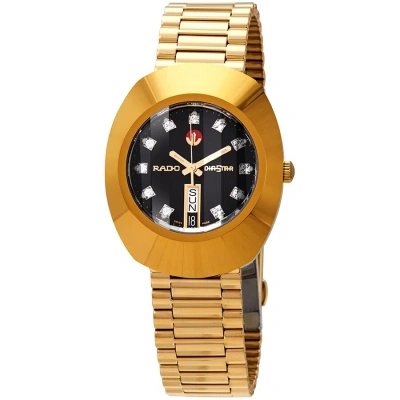 Rado The Original Black Dial Unisex Watch R12413613 In Black / Gold / Gold Tone / Yellow