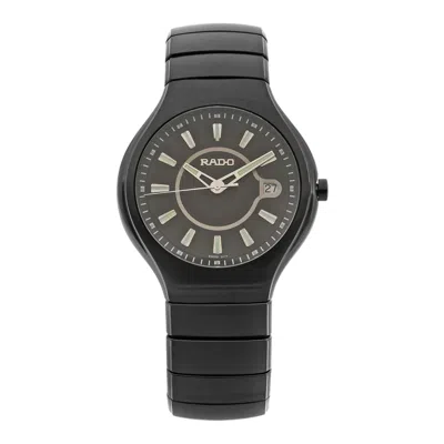 Pre-owned Rado True Active Ceramic Black Dial Luminous Markers Quartz Mens Watch R27677172