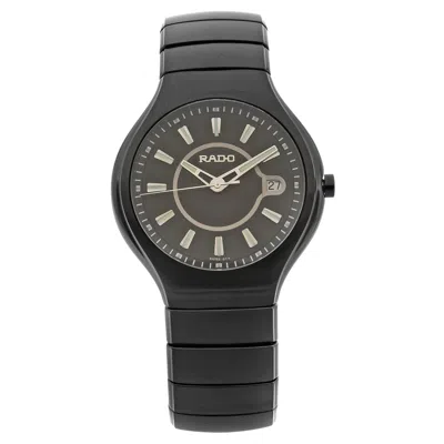 Pre-owned Rado True Active Ceramic Black Dial Luminous Markers Quartz Mens Watch R27677172
