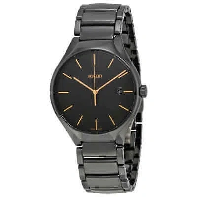 Pre-owned Rado True Black Dial Ceramic Men's Watch R27238162
