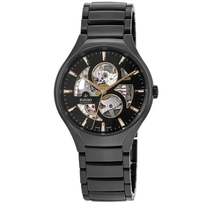 Rado True Round Automatic Open Heart Black Dial Ceramic Unisex Watch R27107172