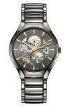 RADO RADO TRUE ROUND AUTOMATIC OPEN HEART BRACELET WATCH, 40MM