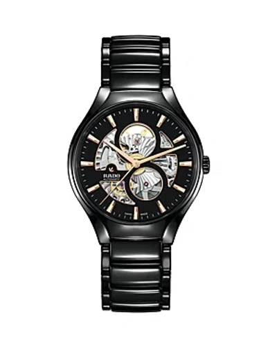 Rado True Round Automatic Open Heart Watch, 40mm In Black