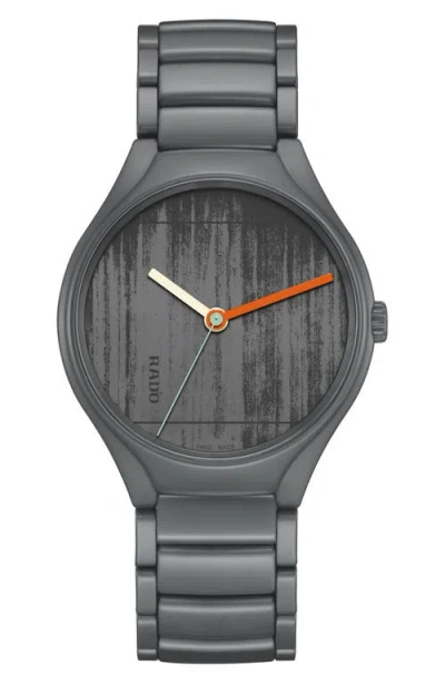 Rado True Round High-tech Ceramic Watch In Iron Grey