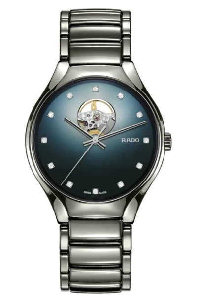 Rado True Secret Diamond Ceramic Bracelet Watch, 40mm