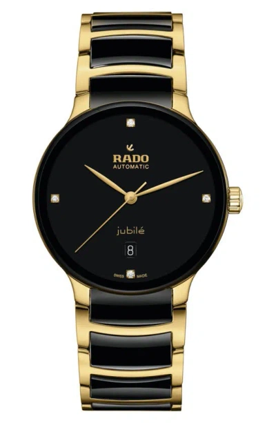 Rado True Square Automatic Open Heart Ceramic Bracelet Watch, 38mm In Black
