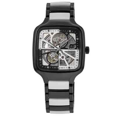 Rado True Square Automatic Open Heart Diamonds Limited Edition Rhodium Dial Two-tone Ceramic Unisex Watch In Multi