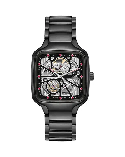 Rado True Square Open Heart X Ji Chang Wook Limited Edition Watch, 38mm X 38mm In Black