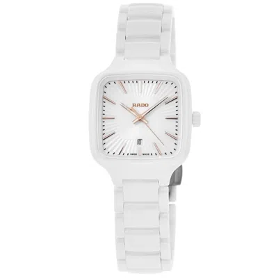 Rado True Square White Dial Ceramic Women's Watch R27072012 In Neutral