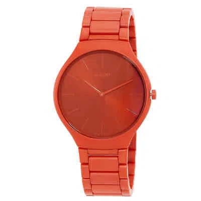 Pre-owned Rado True Thinline Quartz Orange Dial Men's Watch R27095652