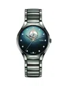 Rado Unisex Swiss Automatic True Secret Diamond (1/8 Ct. T.w.) Gray Ceramic Bracelet Watch 40mm In Blue/silver